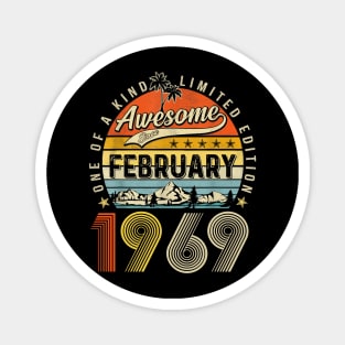 Awesome Since February 1969 Vintage 54th Birthday Magnet